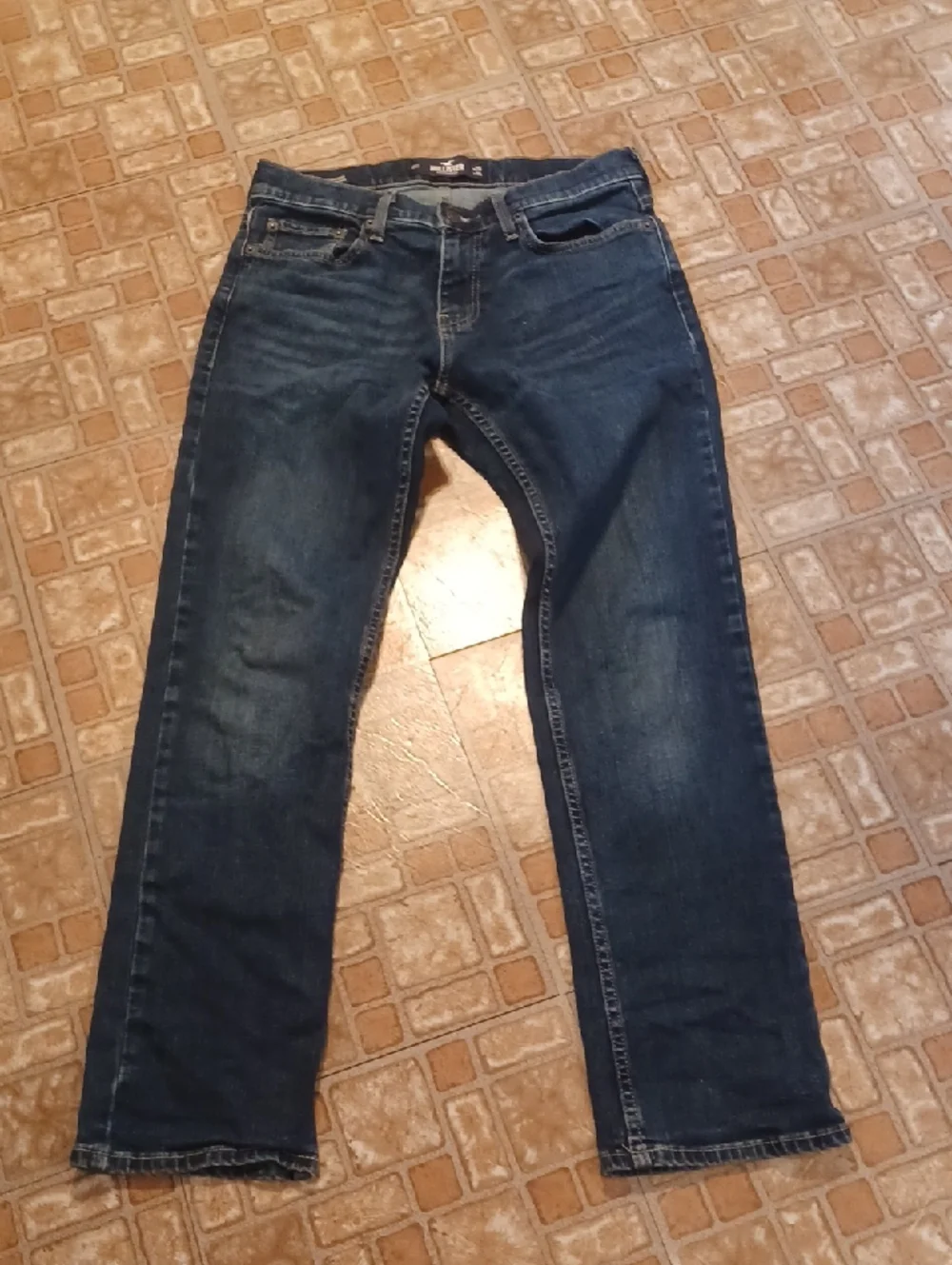 Hollister Men's Straight Dark Blue Denim Jeans 29x30 Slim Stright